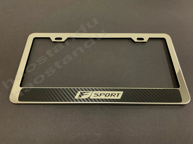 1x FSPORT HALO STAINLESS STEEL LICENSE PLATE FRAME w/(Carbon Fiber Style)