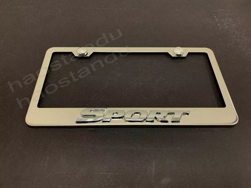 1x "SPORT" For Toyota 3D Emblem STAINLESS STEEL License Plate Frame RUST FREE