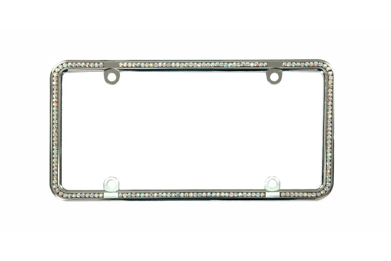 Single Row Diamond Bling Crystal RhineStone License Plate Frame Car Slim Thin
