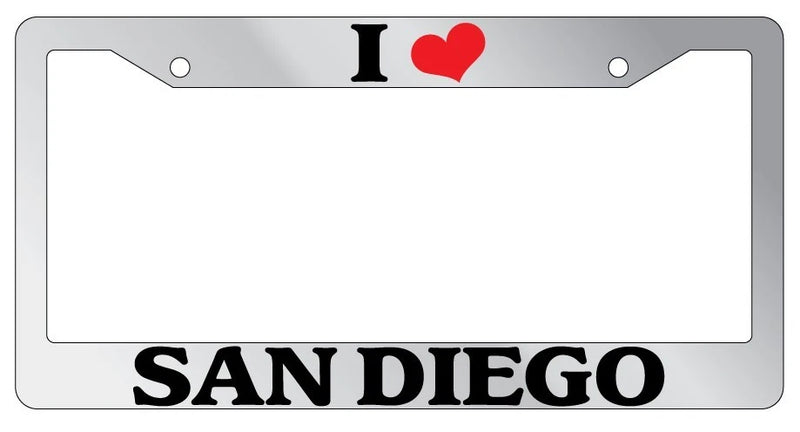 Chrome METAL License Plate Frame I LOVE SAN DIEGO Auto Accessory Mod-GRAPH9856236-8232
