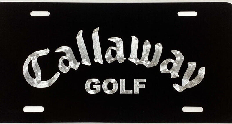 CALLAWAY GOLF Engraved Car Tag Diamond Etched Black Metal Vanity License Plate