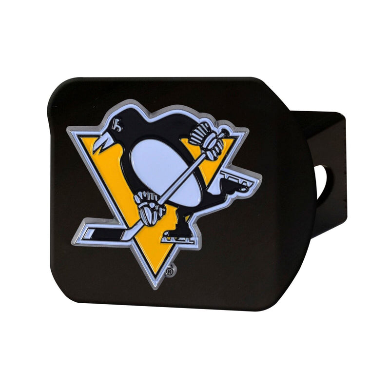 NHL Pittsburgh Penguins 3D Color on Black Metal Hitch Cover