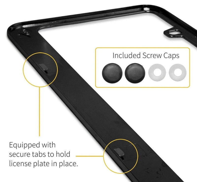 SRT Red Logo Black Real 3K Carbon Fiber Finish ABS Plastic License Plate Frame