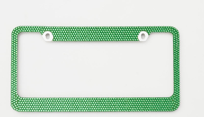 Green Crystal License Plate Frame 7 rows Special Bling Offer