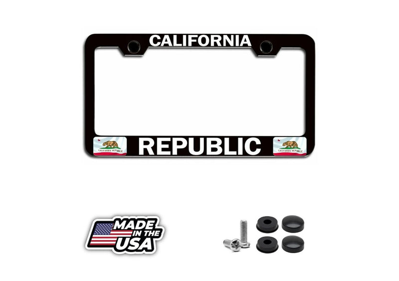 CALIFORNIA REPUBLIC Californian Steel License Plate Frame. CAN PERSONALIZE