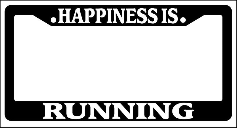 Black License Plate Frame Happiness Is... Running Auto Accessory Novelty  Mod-GRAPH9856236-3602