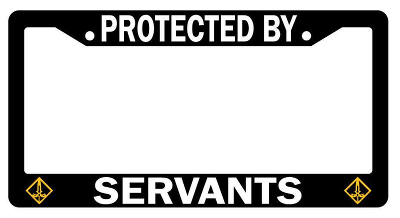 Protected By Servants (Saber) Black Plastic License Plate Frame Fate  Mod-GRAPH9856236-3284