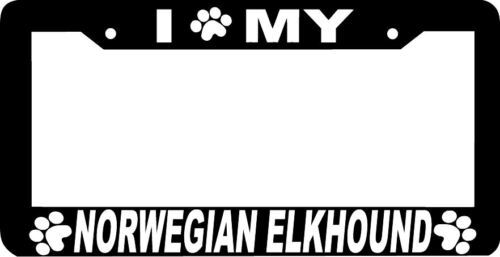 NORWEGIAN ELKHOUND DOG paw print License Plate Frame