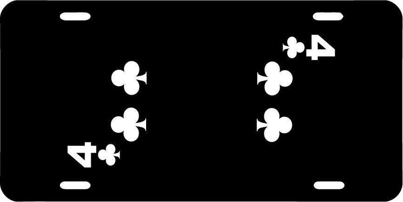 Four Of Clubs Black Vanity License Plate Mod-GRAPH9856236-7737
