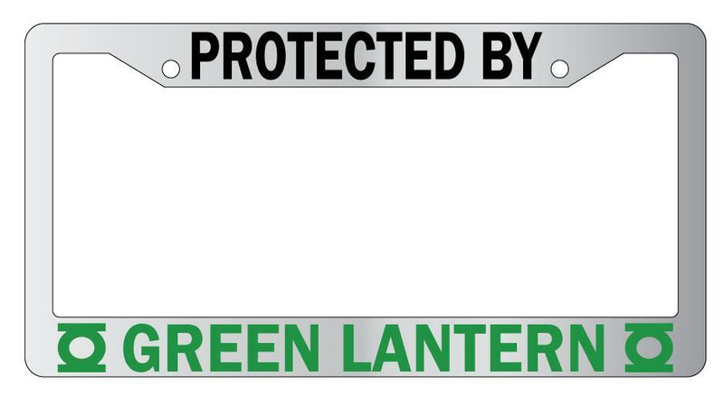 Protected By Green Lantern Chrome License Plate Frame Auto DC  Mod-GRAPH9856236-6719