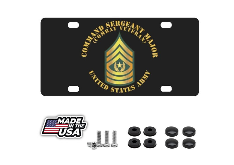 License Plate - Army - Command Sergeant Major - CSM - Combat Veteran
