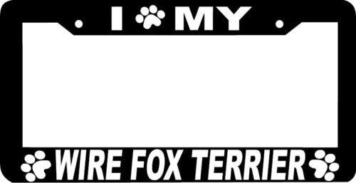 WIRE FOX TERRIER DOG paw print License Plate Frame