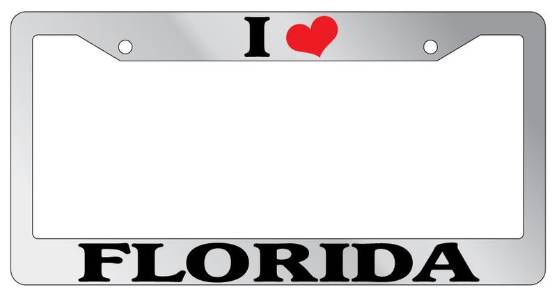 Chrome METAL License Plate Frame I HEART FLORIDA Auto Accessory 1251  Mod-GRAPH9856236-8207