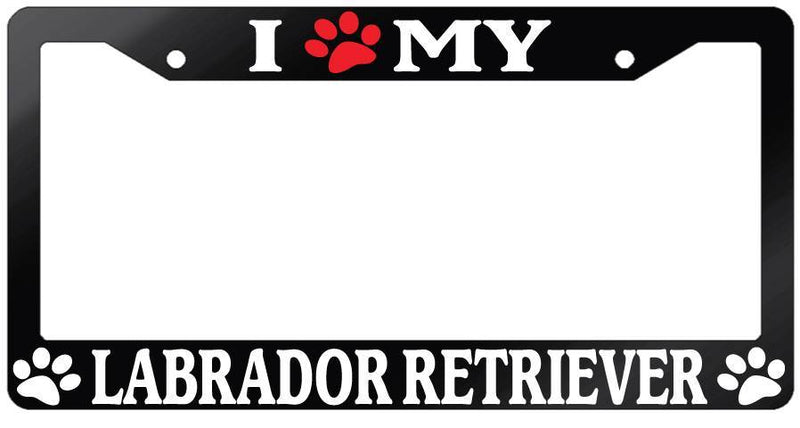 Glossy Black License Plate Frame I (PAW) MY LABRADOR RETRIEVER Auto 446  Mod-GRAPH9856236-7098