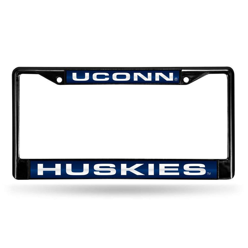 NCAA UConn Huskies Inlaid Acrylic Black License Plate Frame