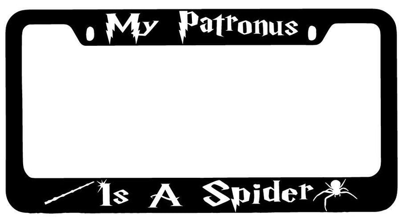 My Patronus Is A For Spider Black METAL License Plate Frame Auto For Harry Potter  Mod-GRAPH9856236-9288