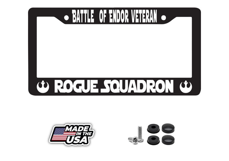 Rogue Squadron Battle Of Endor Veteran Logo Star Wars Glossy Black Plate Frame