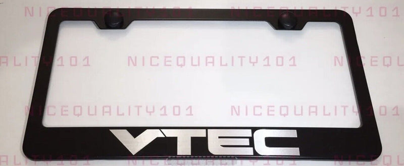 VTEC Stainless Steel Finished License Plate Frame Holder Rust Free