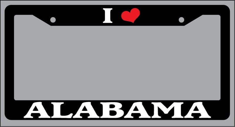 Black License Plate Frame I Heart Alabama Auto Accessory 1041  Mod-GRAPH9856236-1370