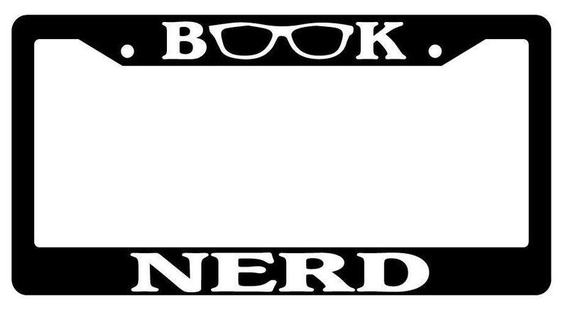 Black License Plate Frame BOOK NERD Auto Accessory 97  Mod-GRAPH9856236-1880