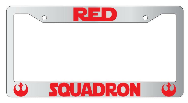 Red Squadron Chrome Plastic License Plate Frame SW  Mod-GRAPH9856236-5167