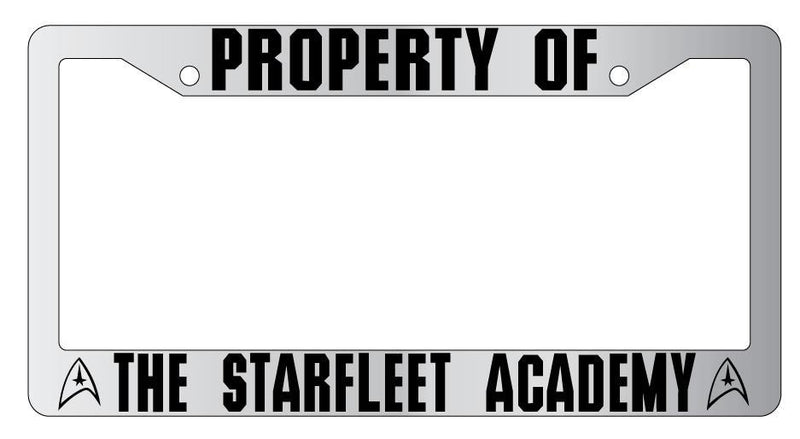 Chrome License Plate Frame Property Of The Starfleet Academy Accessory Star Trek  Mod-GRAPH9856236-4905