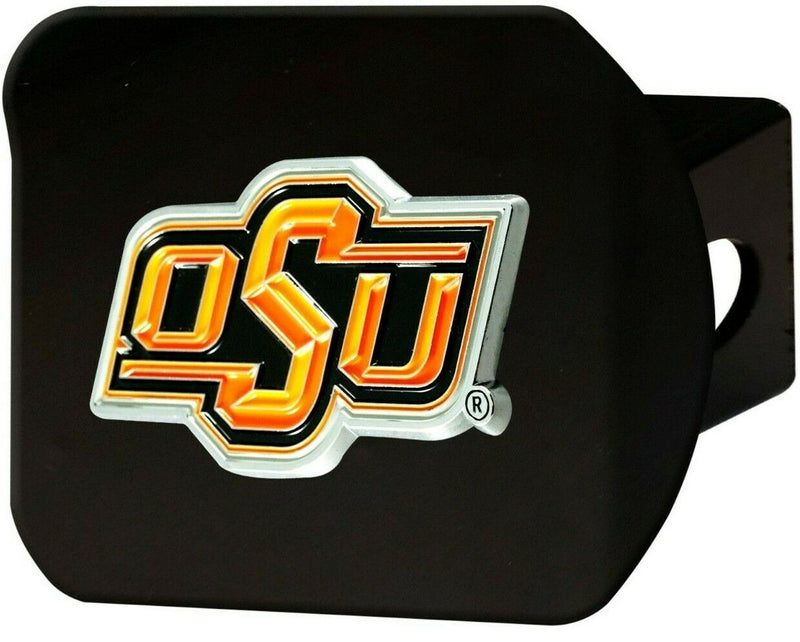 NCAA Oklahoma State Cowboys 3D Color On Black Metal Hitch Cover