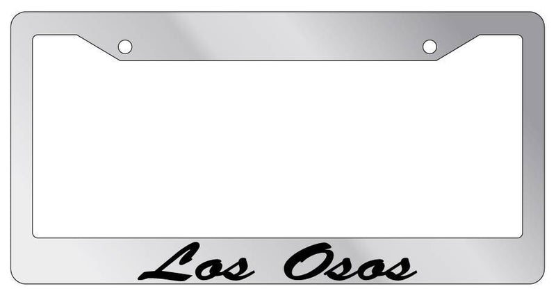 Chrome METAL License Plate Frame Los Osos Cursive Auto Accessory 1652  Mod-GRAPH9856236-8888