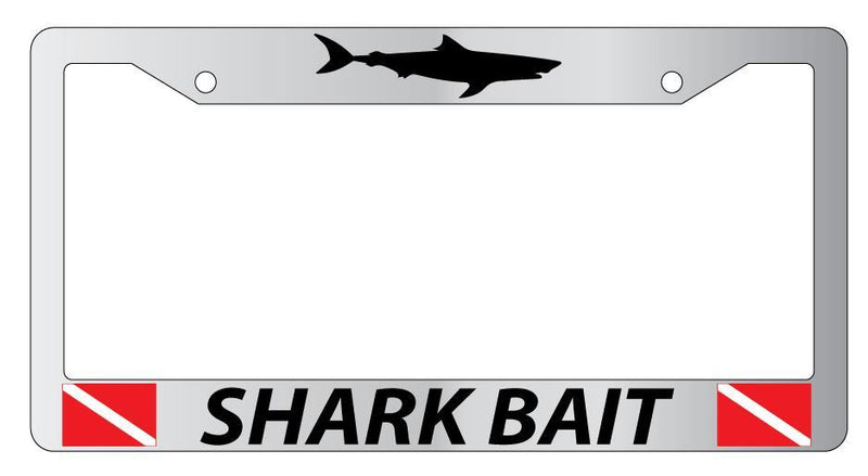 Chrome License Plate Frame SHARK BAIT LOGO w/FLAG Auto Accessory  Mod-GRAPH9856236-4375
