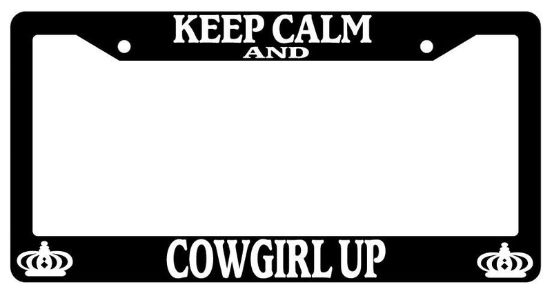 Black License Plate Frame Keep Calm And Cowgirl Up Auto Accessory Novelty  Mod-GRAPH9856236-2920