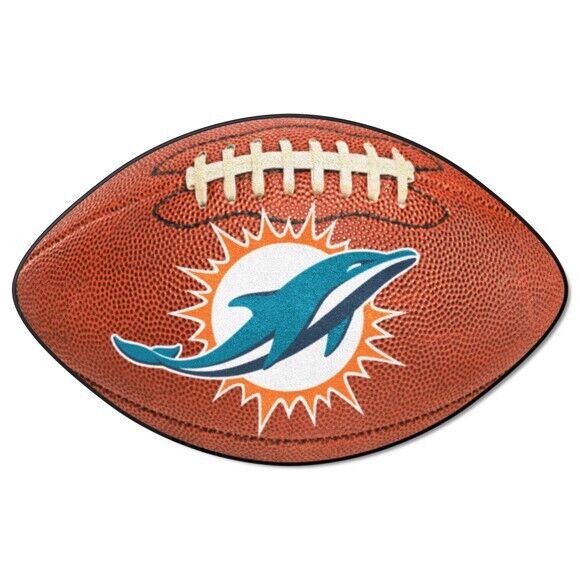 NFL Miami Dolphins Football Shape Rookie Mat Area Rug Bath Mat 20"x 30"