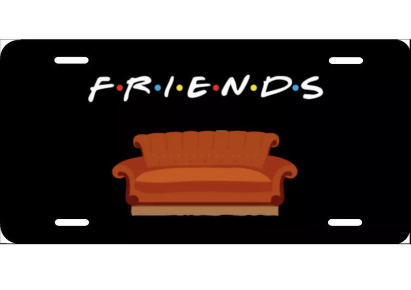 Friends, TV Show, License Plate New Car Tag Metal Aluminum, USA, Black