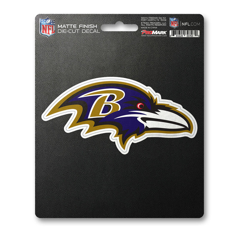 NFL Baltimore Ravens Decal Matte 5"X6.25" Auto Boat Cooler Luggage