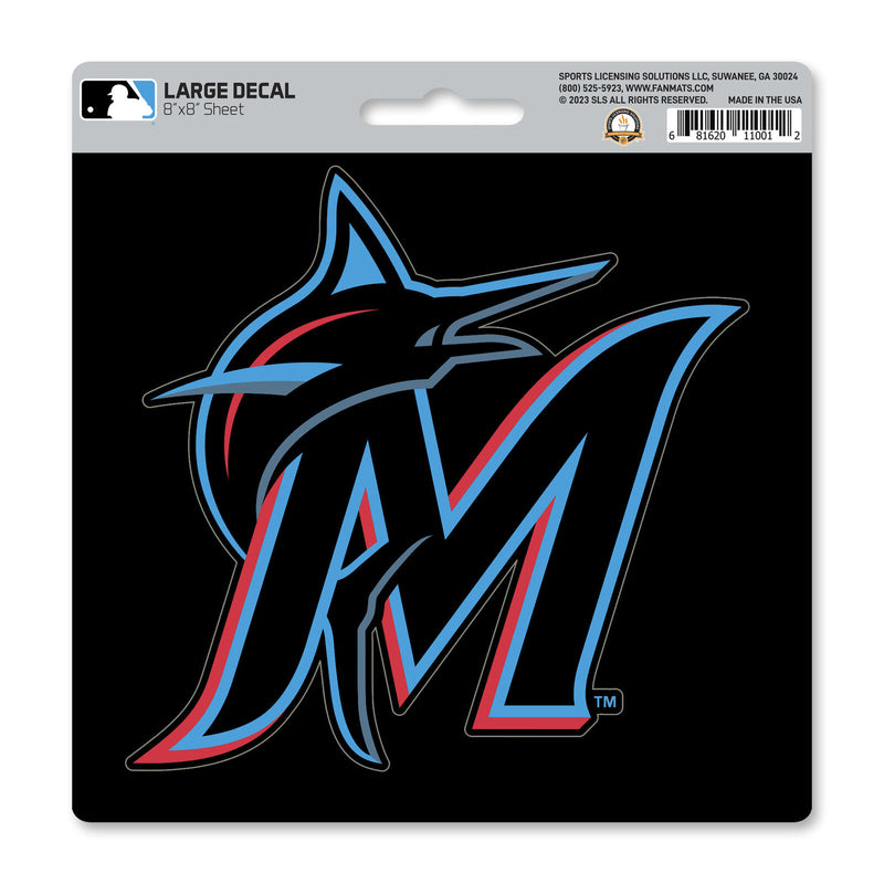 MLB Miami Marlins Decal Large 8"X8" Auto RV Boat Cooler Luggage