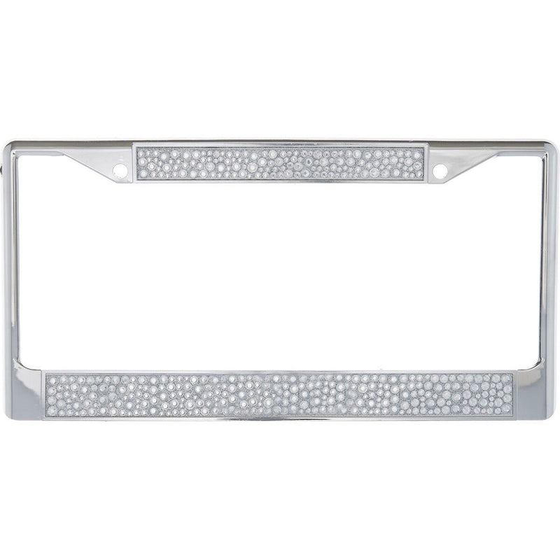 Premium Chrome Mix Clear Bling Crystal Diamond License Plate Frame for Car-Truck