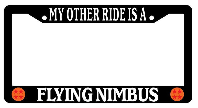 My Other Ride Is A Flying Nimbus Black Plastic License Plate Frame Auto DBZ  Mod-GRAPH9856236-4057