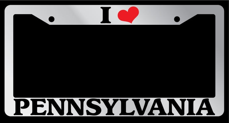 Chrome License Plate Frame "I Heart Pennsylvania" Auto Accessory Novelty 2506  Mod-GRAPH9856236-6191