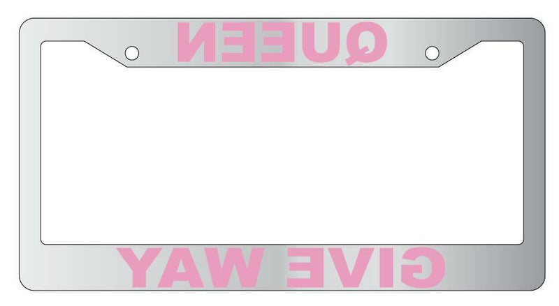 Queen Give Way Chrome Plastic License Frame  Mod-GRAPH9856236-5012