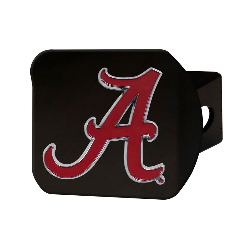 NCAA Alabama Crimson Tide 3D Color on Black Metal Hitch Cover