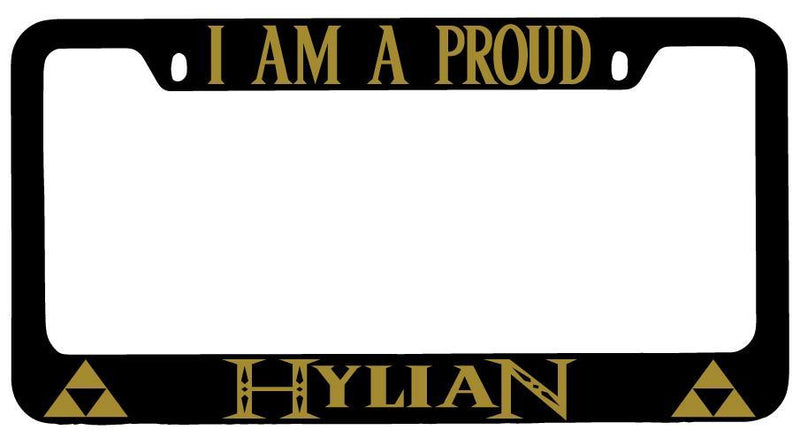 I Am A Proud Hylian Black METAL License Plate Frame Legend Of Zelda  Mod-GRAPH9856236-9727