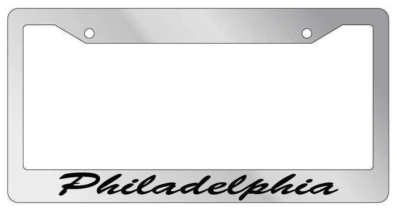Chrome License Plate Frame CURSIVE Philadelphia Auto Accessory Novelty 2512  Mod-GRAPH9856236-5555