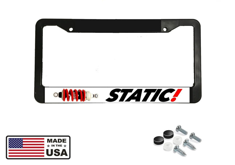 STATIC LOWERED LOW SLAMMED JDM DRIFT TUNER SHOCK Black License Plate Frame NEW