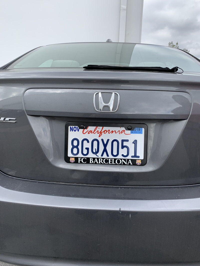 Black "FC BARCELONA" License Plate Frame