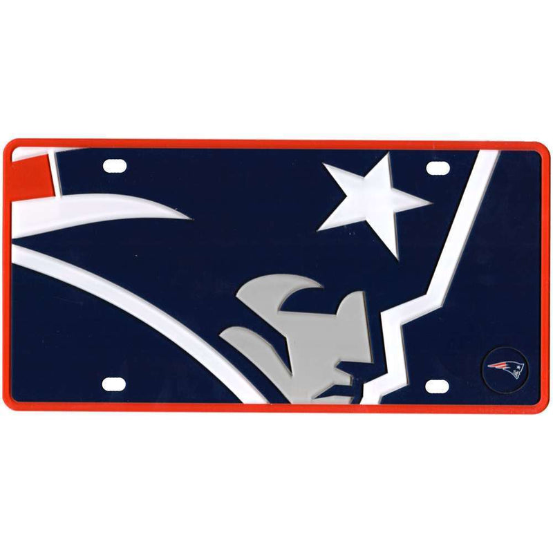 NFL New England Patriots Full Color Mega Inlay License Plate