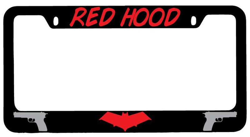 Red Hood Black METAL License Plate Frame Auto Accessory DC  Mod-GRAPH9856236-8756