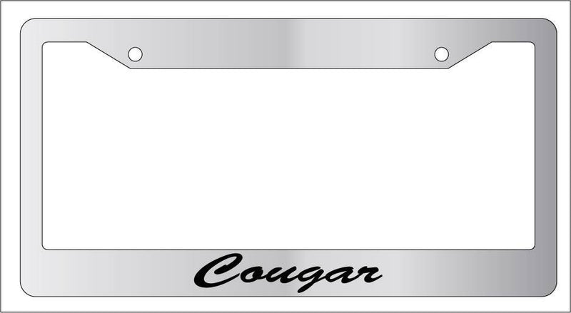 Chrome License Plate Frame CURSIVE COUGAR Auto Accessory 1889  Mod-GRAPH9856236-5134