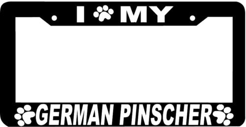 GERMAN PINSCHER DOG paw print License Plate Frame