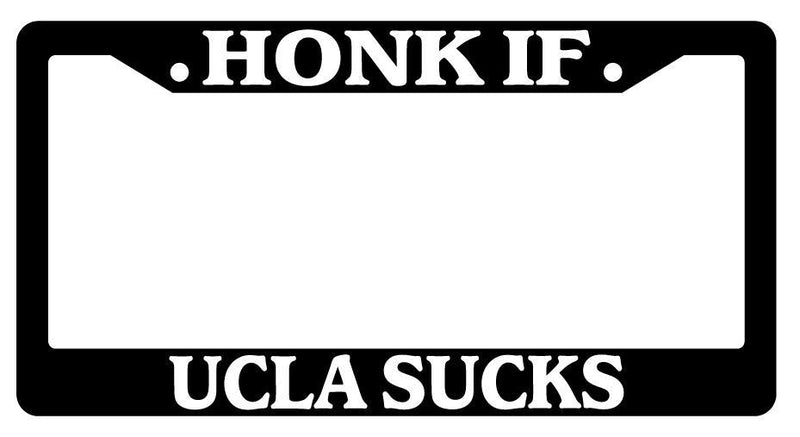 Black License Plate Frame HONK IF UCLA SUCKS Auto Accessory  Mod-GRAPH9856236-2705