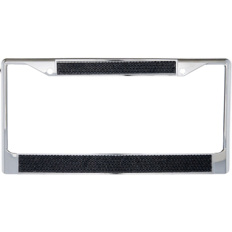 Premium Chrome Black Bling Crystal Diamond License Plate Frame for Car-Truck