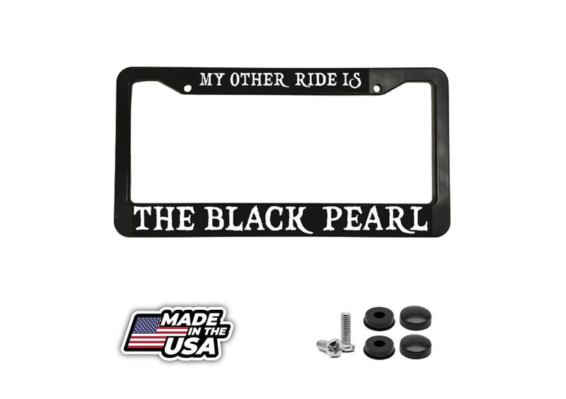 The Black Pearl Pirates of The Caribbean Fans Pirate Black License Plate Frame